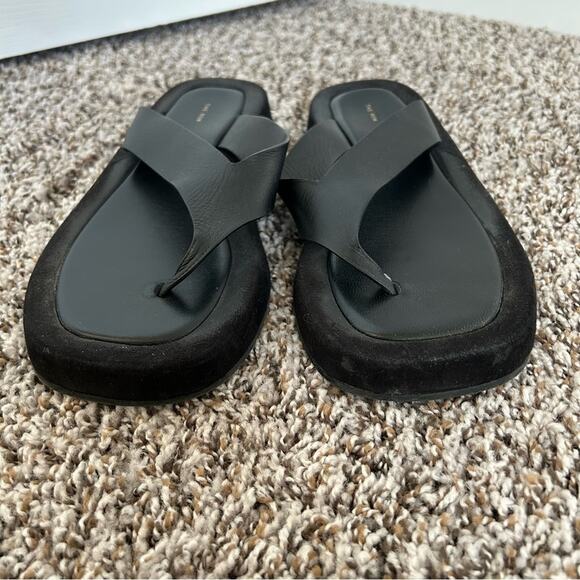 The Row Ginza Leather and Suede Platform Flip Flops - 40 - Picture 10 of 11